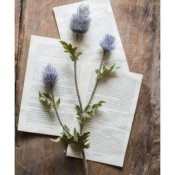 Faux Silk Artificial Thistle Flower Stem 26" Tall