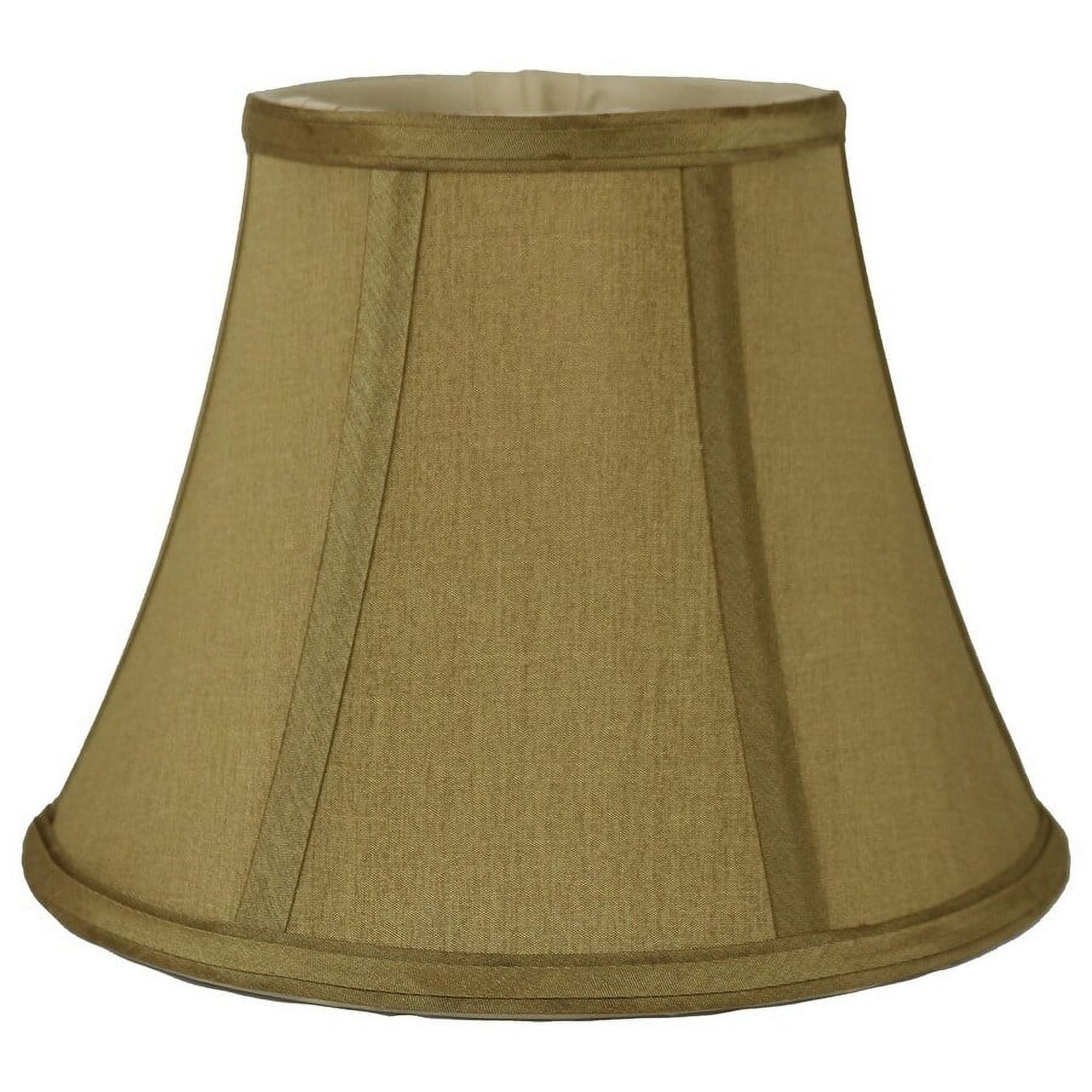 Gold Faux Silk Bell Lampshade with Beige Lining