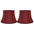 thumbnail image 1 of Faux Silk Bell Lamp Shade, 7" Top, 10" Bottom, 7" Slant Burgundy Set of 2, 1 of 5