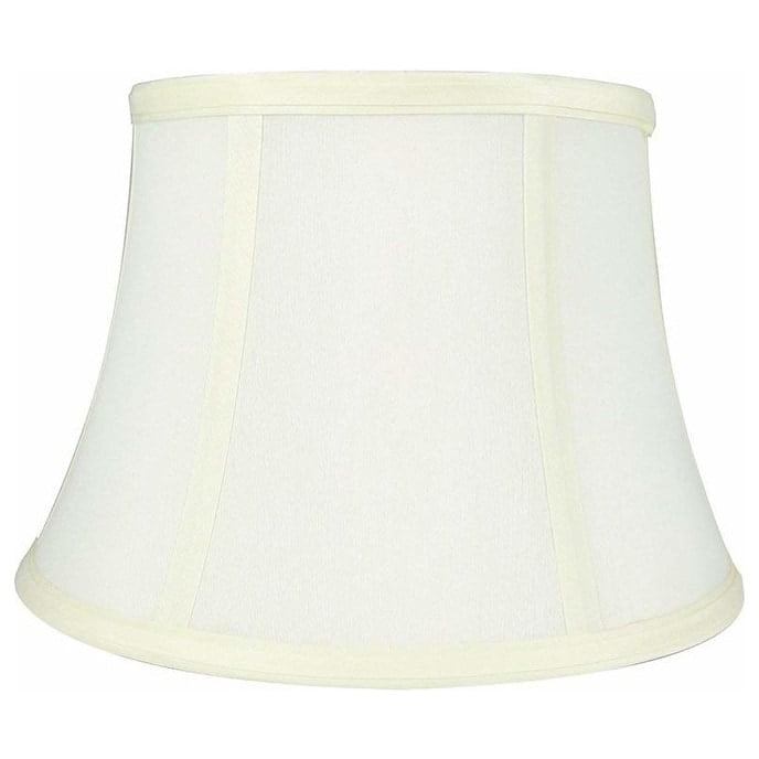 Faux Silk Bell Lamp Shade, 7" Top, 10" Bottom, 7" Slant Cream Single