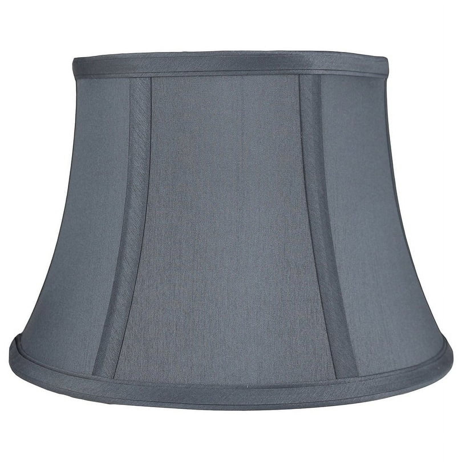 Faux Silk Bell Lamp Shade, 7" Top, 10" Bottom, 7" Slant Gray Single