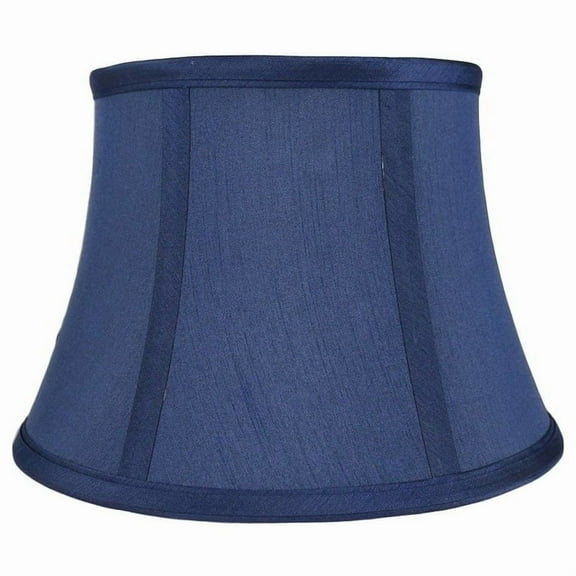 Faux Silk Bell Lamp Shade, 7" Top, 10" Bottom, 7" Slant Navy Blue Single