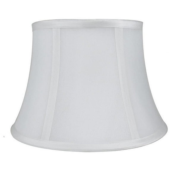 Faux Silk Bell Lamp Shade, 7" Top, 10" Bottom, 7" Slant Off White Single