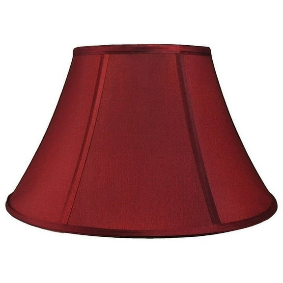 Faux Silk Bell Lamp Shade, 8" Top, 16" Bottom, 10" Slant Burgundy