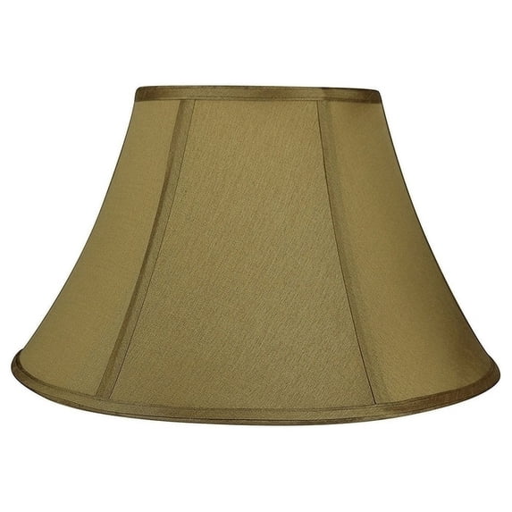 Faux Silk Bell Lamp Shade, 8" Top, 16" Bottom, 10" Slant Gold