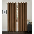 thumbnail image 1 of Faux Silk Blackout Room Darkening Window Curtain Panel, Grommet Thermal Lining Insulation Drape, Maddie Single Panel 54"x84" (Chocolate), 1 of 2