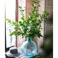 thumbnail image 1 of Faux Silk Camellia Flower Leaf Stem in Green or White, 1 of 6
