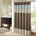 thumbnail image 1 of Faux Silk Classic Shower Curtain Blue, 1 of 5