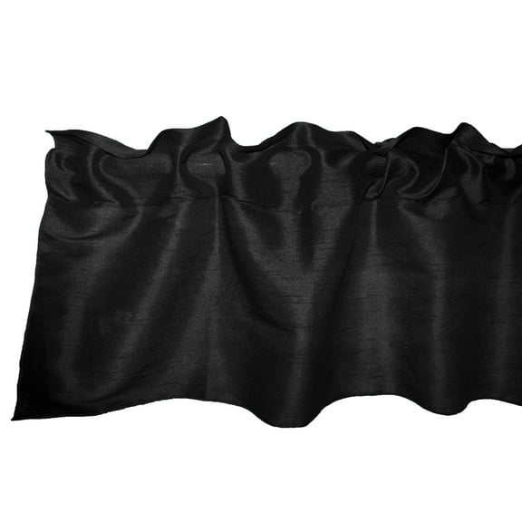 Faux Silk Dupioni Window Valance 56 Inch Wide Black