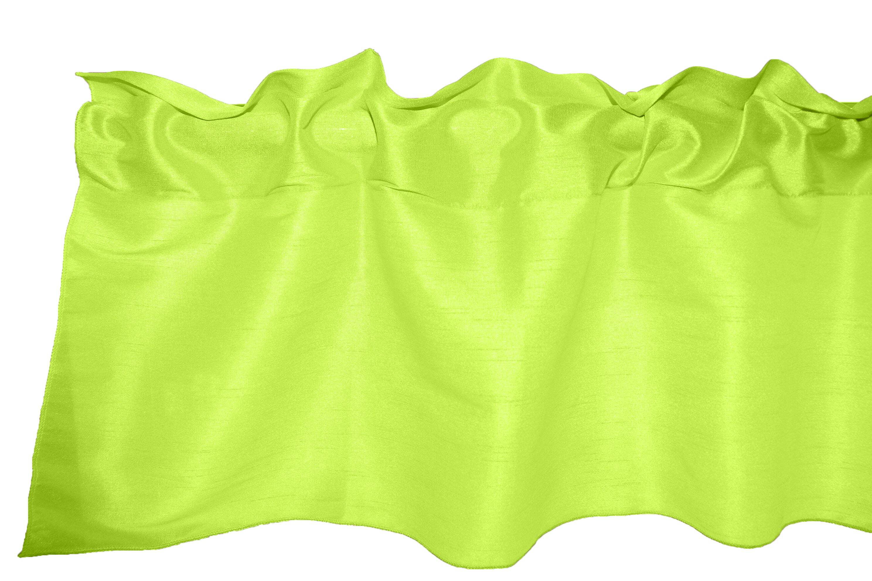 Faux Silk Dupioni Window Valance 56 Inch Wide Lime Green - Walmart.com
