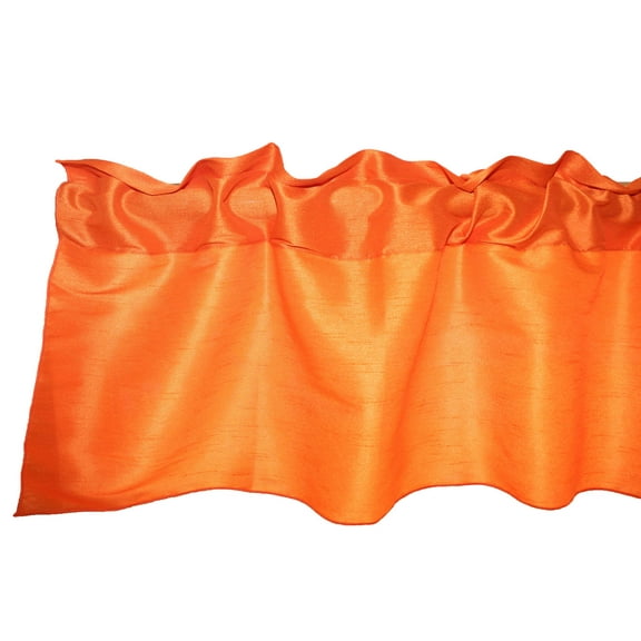 Faux Silk Dupioni Window Valance 56 Inch Wide Orange