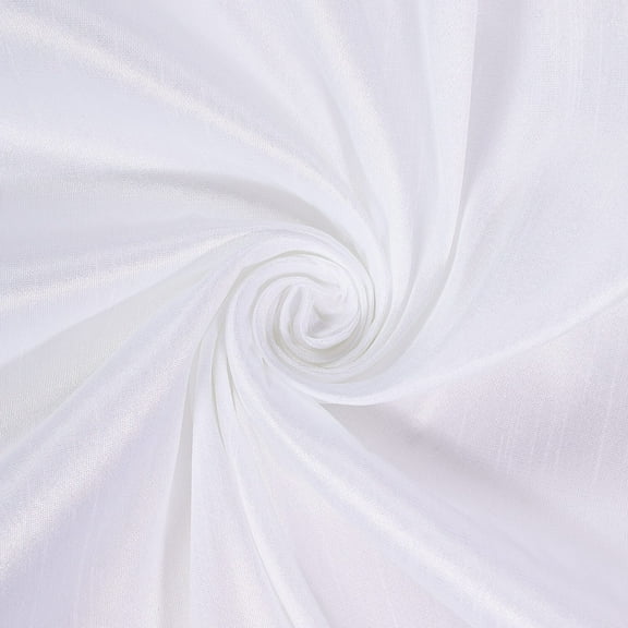 Faux Silk Poly Dupioni Shantung Fabric 100% Polyester for Apparel Home Decor Dupion By the Yard (White)