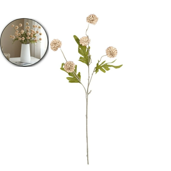 Faux Silk Pompon Mum Artificial Flowers, Bulk Fake Mini Chrysanthemum with Stems for DIY Bouquet Centerpieces Wedding Fillers Arrangements Shower Decorations