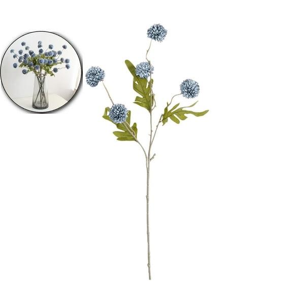 Faux Silk Pompon Mum Artificial Flowers, Bulk Fake Mini Chrysanthemum with Stems for DIY Bouquet Centerpieces Wedding Fillers Arrangements Shower Decorations