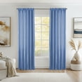 thumbnail image 1 of Faux Silk Satin Blackout Curtains, 98X39 Inch Room Darkening Satin Thermal Insulated Window Drapes for Bedroom, Indoor （Sky Blue）, 1 of 6