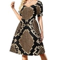thumbnail image 1 of Faux Snakeskin 2 Dress women clothes women clothing 2024 new arrivals luxury dress Long veiled dresses, 1 of 6