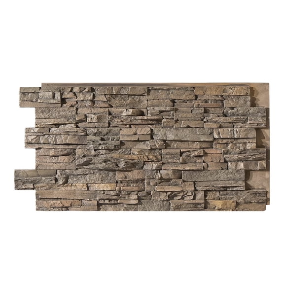 Sedona Brown Earth 48" x 24" x 2", Faux Stacked Stone 3D Textured Decorative Wall Panels, 1