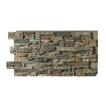 Faux Stacked Stone 3D Textured Wall Panel | Sedona | 48''L x 24''H x 2''D | 1 Panel | Cambridge Gray