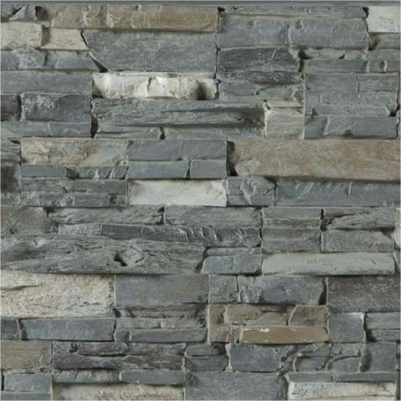 Faux Stacked Stone 3D Textured Wall Panel Sample | Sedona | 8"L x 8"H | Sample Size | Whispering Fog