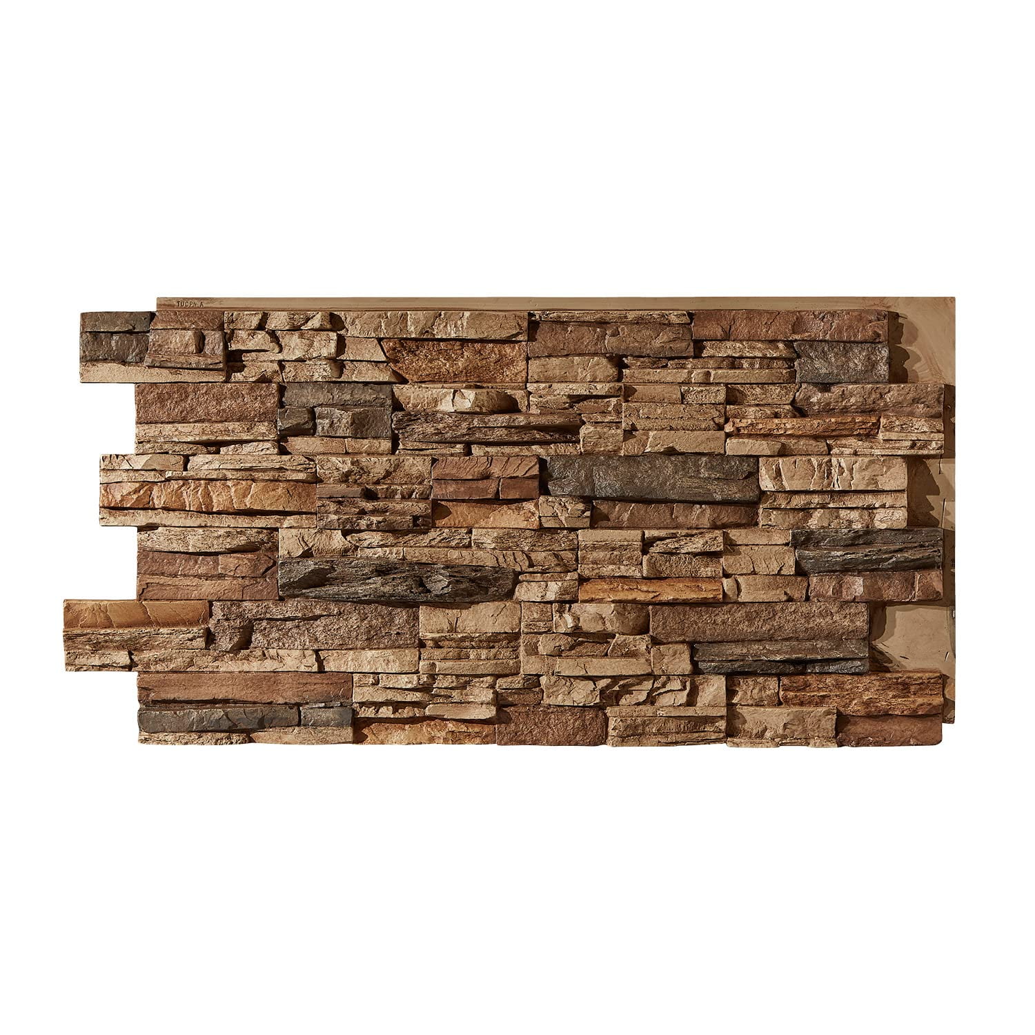 Faux Stacked Stone 3D Textured | x 48\'\'L | | | Sedona 24\'\'H Cognac Panel 1 Panel Wall 2\'\'D x Brown