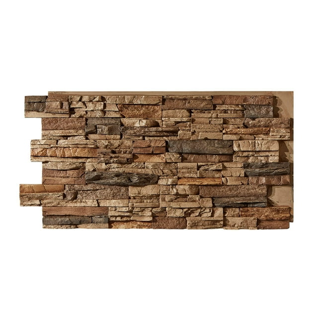 Faux Stacked Stone 3D Textured Wall Panel Sedona 48''L x 24''H x 2