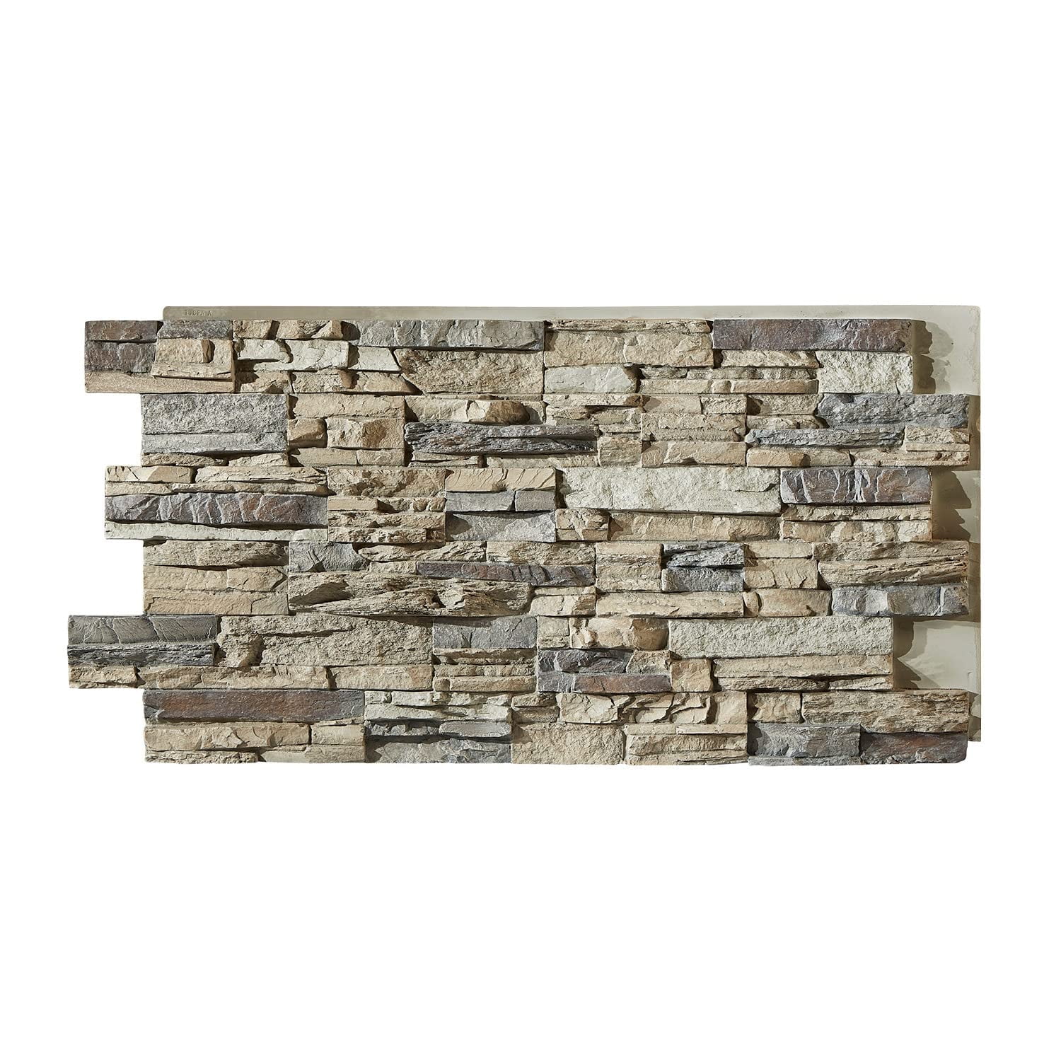 AZ Faux Stacked Stone 3D Textured Wall Panel | Sedona | 48''L x 24''H x 2''D | 1 Panel | Ocean Mist