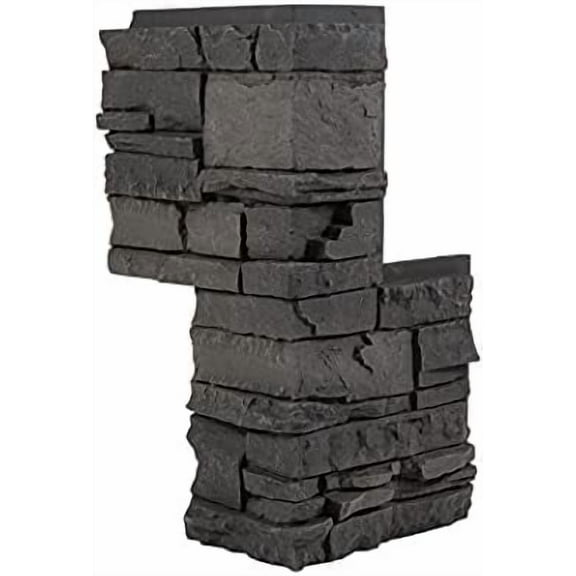 Faux Stacked Stone 90 Degree Outside Corner Panel 22.5" x 12" in Iron Ore  for Do It Yourself Friendly Home Improvement Projects$$Tools & Hardware Other