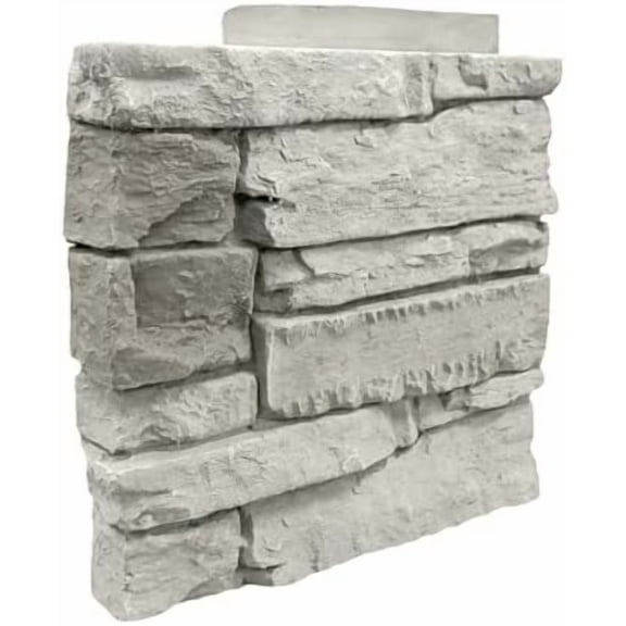 Faux Stacked Stone Left Corner Panel 12.5" x 11.25" in Arctic Smoke Color for Do It Yourself Friendly Home Improvement Projects$$Tools & Hardware Other