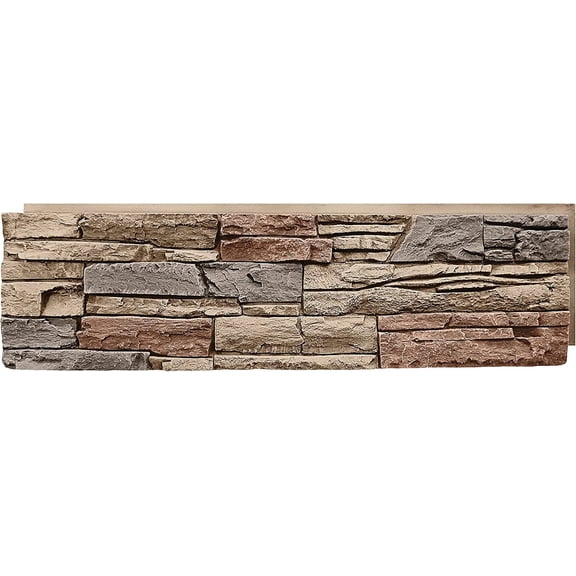 Faux Stacked Stone Panel 41" x 11.25" in Desert Sunrise Color for Do It Yourself Friendly Home Improvement Projects