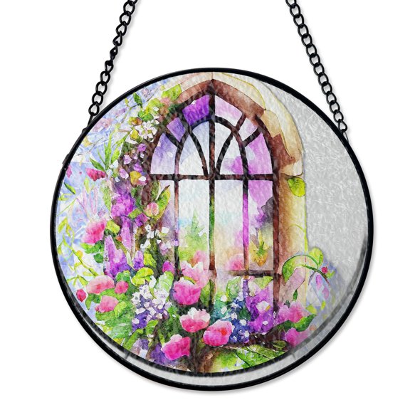 Faux Stained Glass Inspirational Old Church Window Suncatcher Stained Glass Holy Memorial Decor