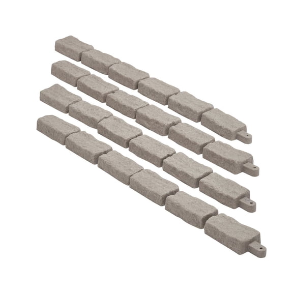 Faux Stone Landscape Edging, 46.4 x 2.2 in Realistic Lawn Edging, Flexible Brick-Sized Garden Edging Border with Anchoring Spikes, Fade-Resistant Yard Edging for Driveways Walkway Beige