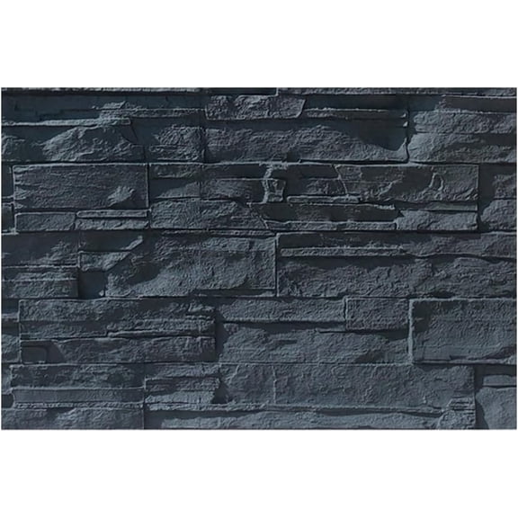 Faux Stone Wall Covering Panels | FRP 3D Wall Cladding Tile for Interior or Exterior Rust Tuscan Stone Siding Panel (Black, Sample)