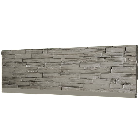 Faux Stone Wall Panels, 1-Pack PU Stone Veneer for Indoor/Outdoor, 3D Artificial Rock Siding for Fireplace Surround & TV Accent Wall, Roman Black Wood Grain, 45.7"x 11.8"