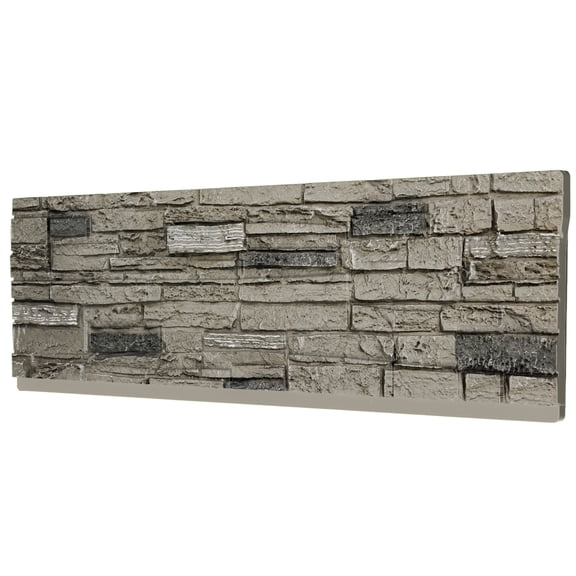 Faux Stone Wall Panels, PU Stone Veneer for DIY Home Improvement, 3D Artificial Rock Siding for Fireplace Surround & TV Accent Wall, Roman Black Rock, 1Pack 45.7"x 11.8"