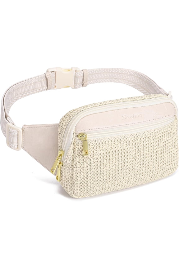 Faux Straw Purse Belt Bag for Women Fanny Packs Beach Gifts Travel Vacation Essentials
