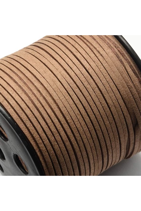 Faux Suede 98 Yards Flat Faux Suede Leather Lace 3mm Micro-Fiber Leather String Cord Beading Thread for Jewelry Making Crafting Tassels Necklaces Bracelet Bowknot 3x1.4mm - Camel