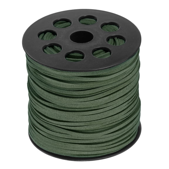 Faux Suede Cord 2.4mm Microfiber Beading Thread 100 Yards/90M Crafting String for DIY, Olive Green