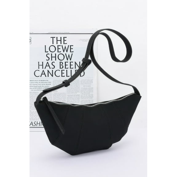 Faux Suede Croissant Bag