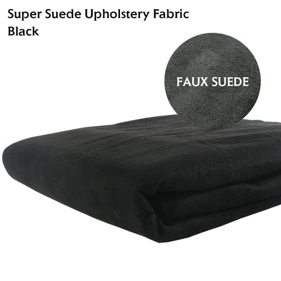 Faux Suede Fabric Auto Furniture Upholstery DIY Sew Soft 100% Polyester Material Craft Cloth Black
