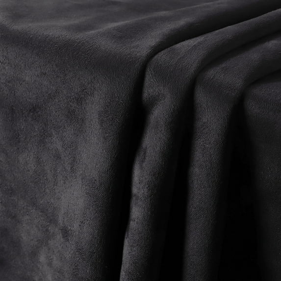 Faux Suede Fabric Home Interior Replacement Micro-Suede Upholstery Fabric for Sewing Craft DIY Projects Material Black(60inch x 65inch)