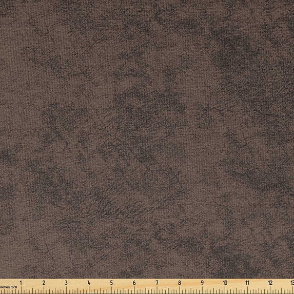 Faux Suede Fabric by the Yard Digitally Printed Distressed Texture, Durable and Washable Fabric for DIY Projects Indoor Outdoor Decoration Upholstery Home Textile, 10 Yard, Green Brown , by Ambesonne