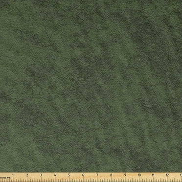 Faux Suede Fabric by the Yard Digitally Printed Distressed Texture, Durable and Washable Fabric for DIY Projects Indoor Outdoor Decoration Upholstery Home Textile, 10 Yard, Olive Green , by Ambesonne
