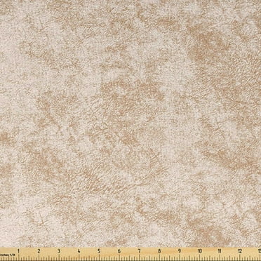 Faux Suede Fabric by the Yard Digitally Printed Distressed Texture, Durable and Washable Fabric for DIY Projects Indoor Outdoor Decoration Upholstery Home Textile, 3 Yard, Cream, by Ambesonne
