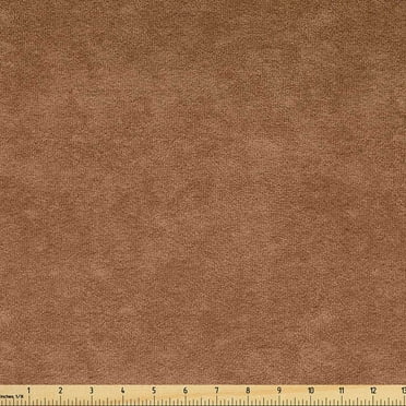Faux Suede Fabric by the Yard Digitally Printed Grunge Texture, Durable and Washable Fabric for DIY Projects Indoor Outdoor Upholstery Home Textile, 1 Yard, Pale Coffee, by Ambesonne