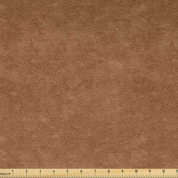 Faux Suede Fabric by the Yard Digitally Printed Grunge Texture, Durable and Washable Fabric for DIY Projects Indoor Outdoor Upholstery Home Textile, 1 Yard, Pale Coffee, by Ambesonne