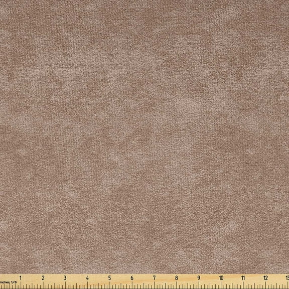 Faux Suede Fabric by the Yard Digitally Printed Grunge Texture, Durable and Washable Fabric for DIY Projects Indoor Outdoor Upholstery Home Textile, 2 Yard, Pale Camel, by Ambesonne