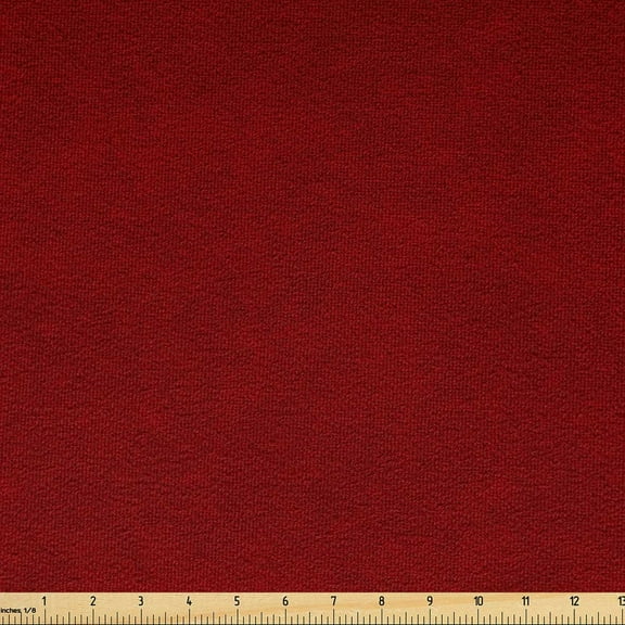 Faux Suede Fabric by the Yard Digitally Printed Grunge Texture, Durable and Washable Fabric for DIY Projects Indoor Outdoor Upholstery Home Textile, 5 Yard, Burgundy, by Ambesonne