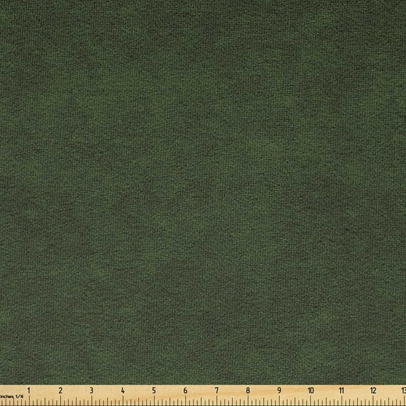 Faux Suede Fabric by the Yard Digitally Printed Grunge Texture, Durable and Washable Fabric for DIY Projects Indoor Outdoor Upholstery Home Textile, 5 Yard, Olive Green, by Ambesonne