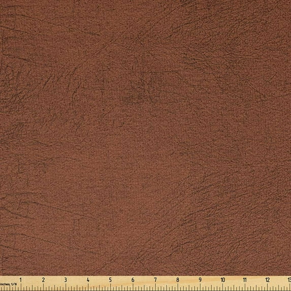 Faux Suede Fabric by the Yard Digitally Printed Weathered Texture, Durable and Washable Fabric for DIY Projects Indoor Outdoor Upholstery Home Textile, 1 Yard, Caramel , by Ambesonne