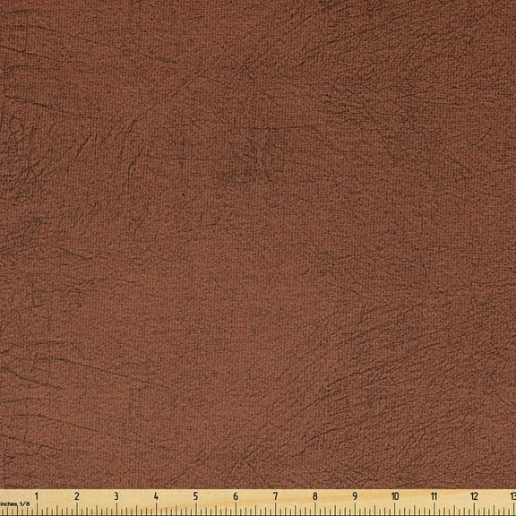 Faux Suede Fabric by the Yard Digitally Printed Weathered Texture, Durable and Washable Fabric for DIY Projects Indoor Outdoor Upholstery Home Textile, 2 Yard, Caramel , by Ambesonne